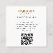 写真エレガントプロフェッショナルqrコード スクエア名刺 (裏面)