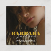 写真エレガントプロフェッショナルqrコード スクエア名刺 (正面)