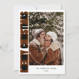 写真エレガントプ素朴ライドのメリークリスマス シーズンカード