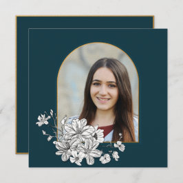 写真エレガントヘブライ語バルミツワー招待状 招待状