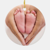 写真エレガントベビーの初めてのクリスマススクリプト セラミックオーナメント (裏面)