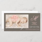 写真エレガントベビーガール誕生発表 案内状 (正面/裏面)