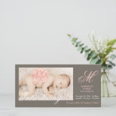 写真エレガントベビーガール誕生発表 案内状 (スタンド正面)