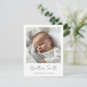 写真エレガントベビー出生告知カード 招待状 (スタンド正面)