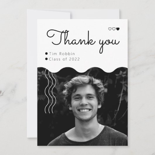 写真エレガントミニマルの卒業式 サンキューカード (正面)