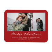 写真エレガントミニマルコラージュのクリスマスの台本 マグネット (横)