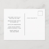 写真エレガントミニマル三者卒業 案内ポストカード (裏面)