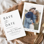 写真エレガントミニマル日付の保存 セーブザデート<br><div class="desc">の結婚正面に写真が付いた日付カードを保存する。Save the Dateカードには手で書いたモダン草書タイポグラフィが含まれエレガント、シンプルとミニマルモダンムな結婚式の日のお祝いの後に使用すシンプルる。</div>