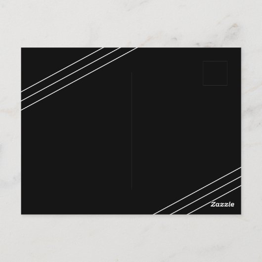 写真エレガントミニマル白黒日付の保存 ポストカード (裏面)