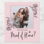 写真エレガントメイド・オブ・オーナー(花嫁付き添い人)案 ワインラベル (シングルラベル)