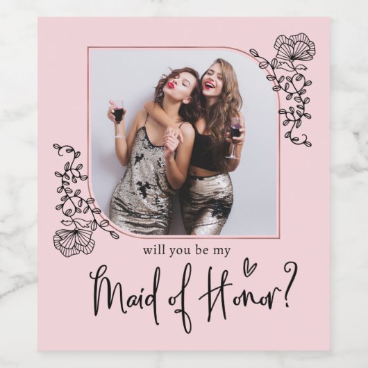 写真エレガントメイド・オブ・オーナー(花嫁付き添い人)案 ワインラベル (シングルラベル)