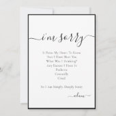 写真エレガントメモリ申し訳ない謝罪カード サンキューカード (裏面)