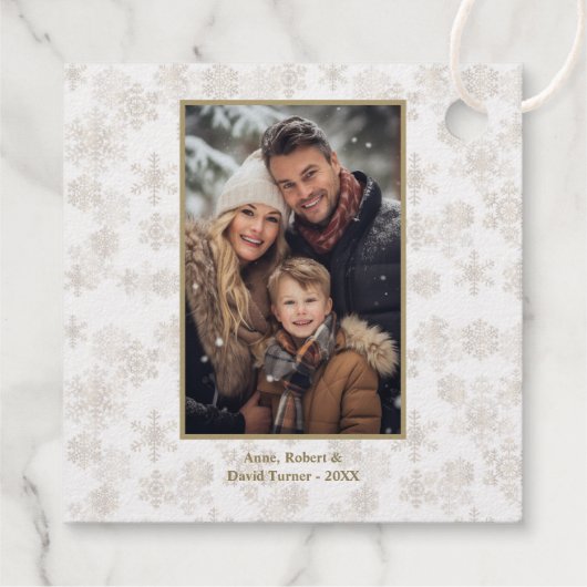 写真エレガントメリークリスマスハッピーニューイヤー フェイバータグ (裏面)