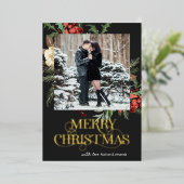 写真エレガントメリークリスマス 箔シーズンカード (立ち正面)