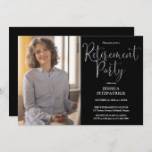 写真エレガントモダンの削除パーティー 招待状 (正面/裏面)