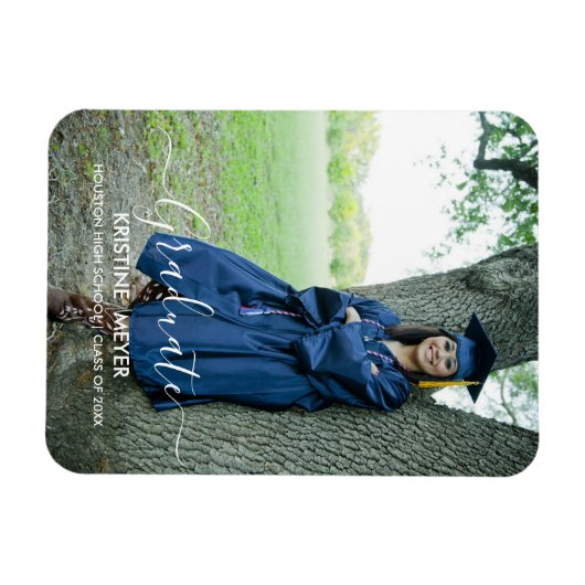 写真エレガントモダンの卒業 マグネット (横)