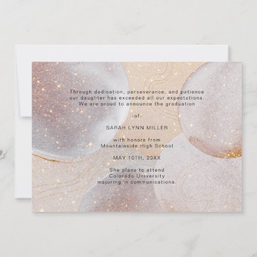 写真エレガントモダンの卒業 案内状 (裏面)