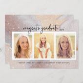 写真エレガントモダンの卒業 案内状 (正面/裏面)