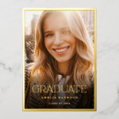 写真エレガントモダンの卒業 箔招待状 (正面)