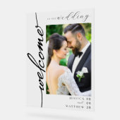 写真エレガントモダンの結婚歓迎 アクリルサイン (傾斜)