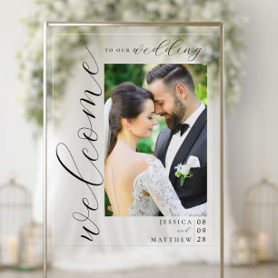 写真エレガントモダンの結婚歓迎 アクリルサイン