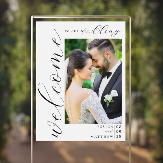 写真エレガントモダンの結婚歓迎 アクリルサイン