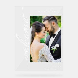 写真エレガントモダンの結婚歓迎 アクリルサイン