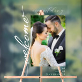 写真エレガントモダンの結婚歓迎 アクリルサイン (ニュートラル)