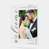 写真エレガントモダンの結婚歓迎 アクリルサイン (傾斜)