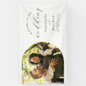 写真エレガントモダンの結婚歓迎 横断幕 (縦)