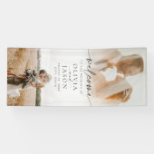 写真エレガントモダンの結婚歓迎 横断幕 (横)