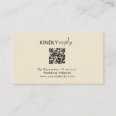 写真エレガントモダンのQRコードrsvp エンクロージャーカード (正面)