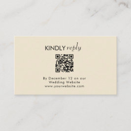 写真エレガントモダンのQRコードrsvp エンクロージャーカード