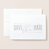 写真エレガントモダンは日付を保存 箔カード (封筒付き正面)