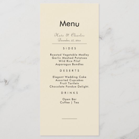 写真エレガントモダンカスタムのQrコード結婚のメニュー メニュー (裏面)