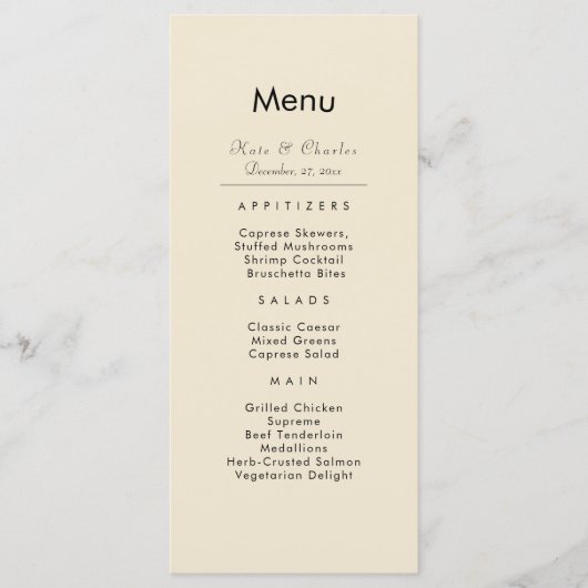 写真エレガントモダンカスタムのQrコード結婚のメニュー メニュー (正面)