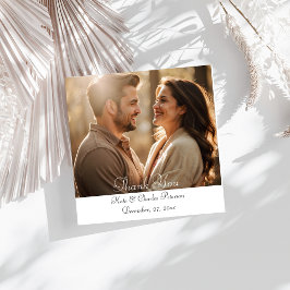 写真エレガントモダンカスタムQRコードサンキューカード サンキューカード