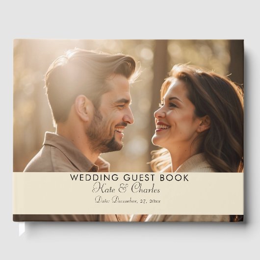 写真エレガントモダンカスタムQrコード ゲストブック (正面)