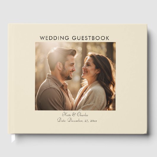 写真エレガントモダンカスタムQrコード ゲストブック (正面)