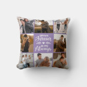 写真エレガントモダンコラージュ紫ギフト クッション (正面)