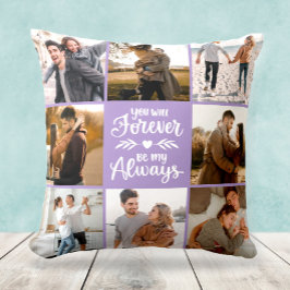 写真エレガントモダンコラージュ紫ギフト クッション