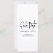 写真エレガントモダンブース結婚式の日付を保存 (裏面)