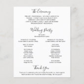 写真エレガントモダン予算結婚式 プログラム チラシ (裏面)