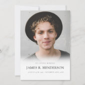 写真エレガントモダン悔やみや弔慰記念葬儀 サンキューカード (正面)