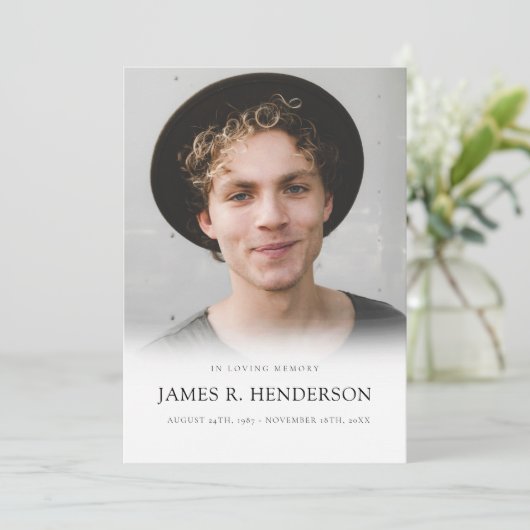 写真エレガントモダン悔やみや弔慰記念葬儀 サンキューカード (スタンド正面)