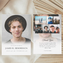 写真エレガントモダン悔やみや弔慰記念葬儀 サンキューカード