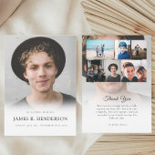 写真エレガントモダン悔やみや弔慰記念葬儀 サンキューカード