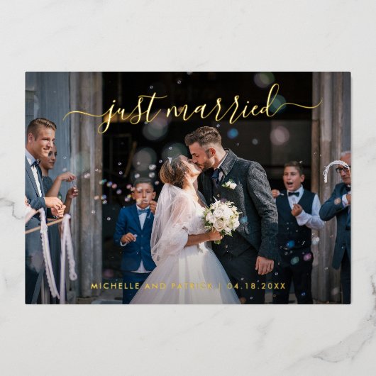 写真エレガントモダン披露宴 箔招待状 (正面)