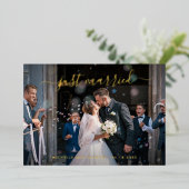 写真エレガントモダン披露宴 箔招待状 (立ち正面)