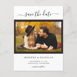 写真エレガントモダン日付の保存 案内ポストカード